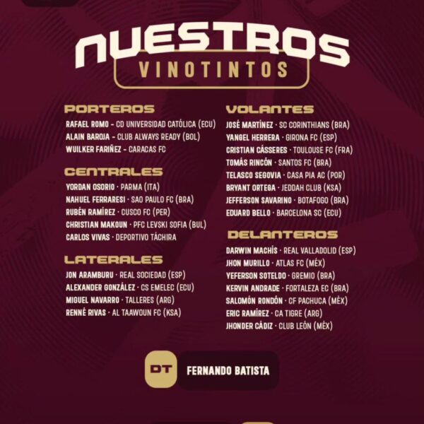 ¡LISTA VINOTINTO CONFIRMADA!