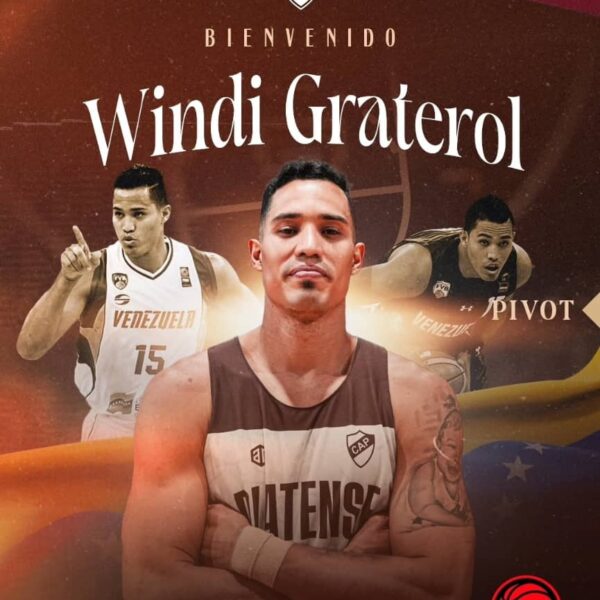 «El Chino» Windi Graterol fue anunciado como nuevo refuerzo de Platense de la liga aegentina de baloncesto.